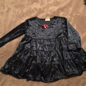 NWOT Beautiful Velvet Tiered Green Dress